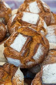 Rustic Artisan Sourdough Bread Close-Up Stock Photos