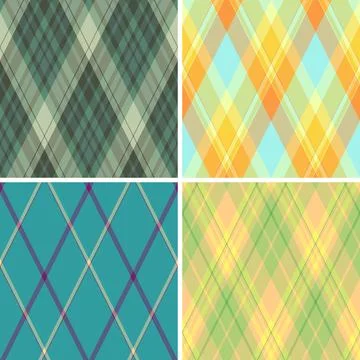 Rustic autumn argyle pattern bundle inspired by harvest mood. The pack enhanc Illustrazione stock