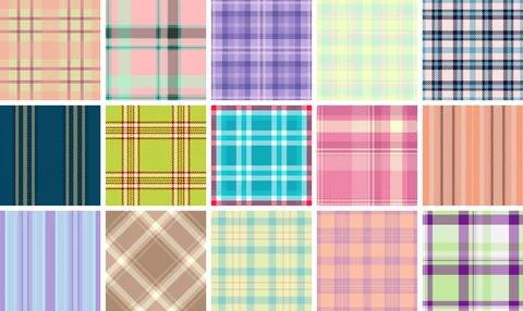Rustic autumn plaid pattern bundle inspired by harvest mood. The pack enhan.. Illustrazione stock