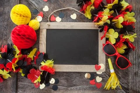 Rustic background with fan decorations Stock Photos