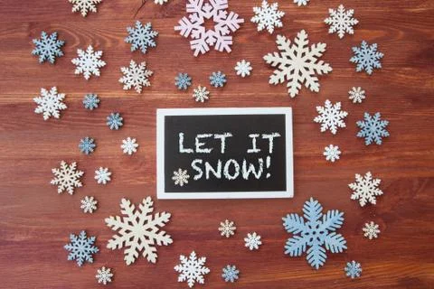 Rustic background with snow flakes Stock Photos