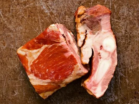 Rustic bacon bone Stock Photos