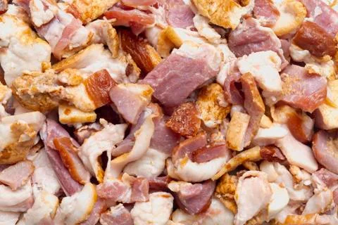 Rustic bacon ends food background Stock Photos