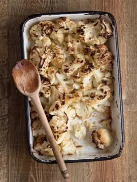 Rustic baked cauliflower Stock Photos