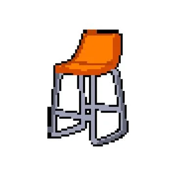 Rustic bar stool pixel art vector illustration Stockillustratie