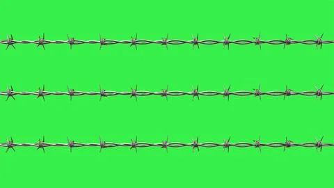 Rustic Barbed Wire Design on a Lush Green Canvas Stock-Illustration