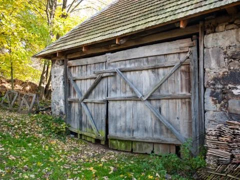 Rustic barn door Stock Photos