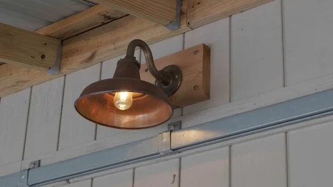 Rustic barn light with edison bulb Stock Footage 109085251