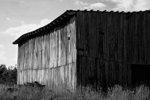 Rustic Barn in Monochrome Stock Photos