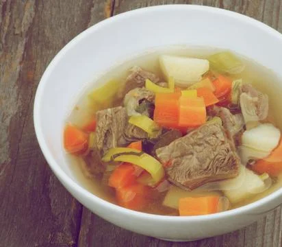 Rustic Beef Soup Stock Photos