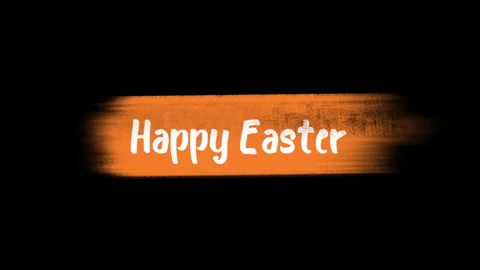 Rustic black and orange Happy Easter banner with white text Stock Footage 263695975