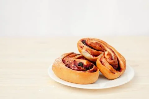 Rustic with black current berry pie on white background. 스톡 사진