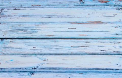 Rustic blue painted old table top Stock Photos