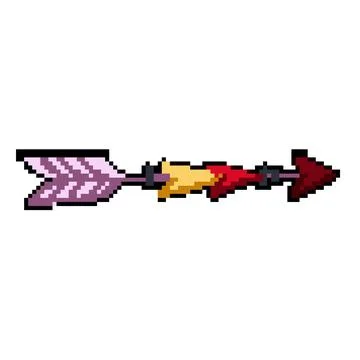 Rustic boho arrow pixel art vector illustration Stock Illustration