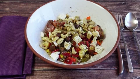 Rustic bowl with quinoa salad Stock Footage 277933542