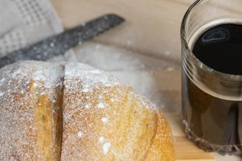 Rustic Bread and Kvass with Wheat Stock Photos