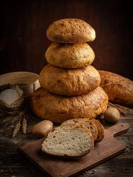 Rustic bread assortment Stock Photos