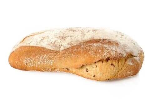 Rustic bread on white background Stock Photos