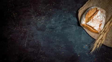 Rustic bread of whole wheat grains Stock Photos