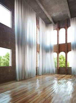 Rustic brick interior Illustrazione stock