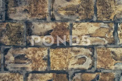 Rustic brick pattern flooring Stock Photos