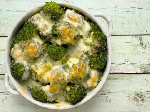 Rustic broccoli and cheese Stock Photos
