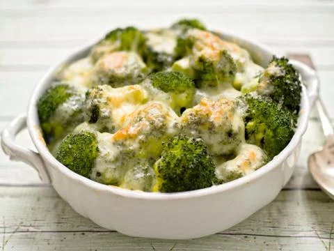Rustic broccoli and cheese Stock Photos
