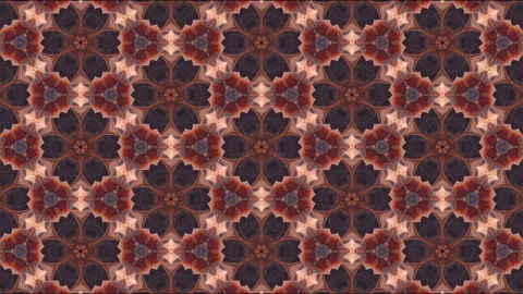 Rustic brown and orange mandala pattern with deep floral elements. Stock Footage 266707043