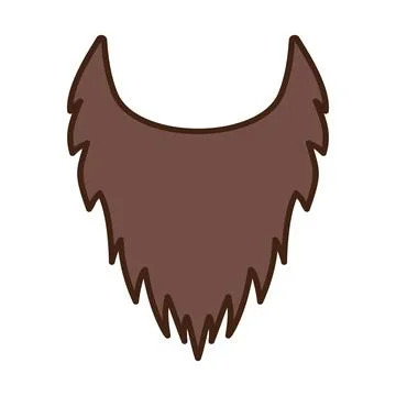 Rustic Brown Beard Illustration, cartoon brown beard with jagged edges Stock Illustration