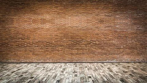 Rustic brown old brick wall texture Stock Photos