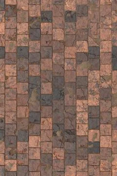 Rustic brown weathered stone cobble wall texture background with distressed 스톡 일러스트