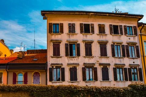 Rustic Building With Windows Stock Photos