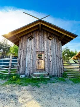Rustic Cabin in the Forest Stock Photos