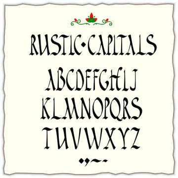 Rustic capitals style alphabet Stock Illustration