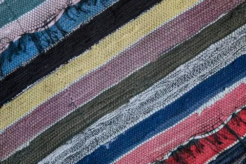 Rustic carpet with a striped pattern Stock Photos