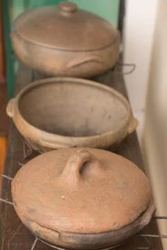 Rustic Ceramic Crock pot Stock Photos