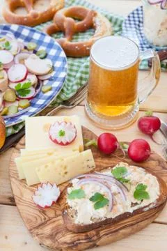 Rustic cheese platter Stock Photos