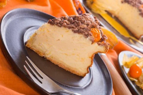 Rustic cheesecake Stock Photos