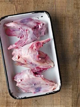 Rustic chicken bone carcass soup ingredient Stock Photos