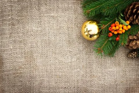 Rustic christmas background Stock Photos
