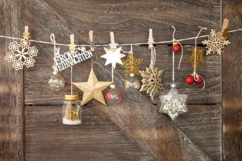 Rustic christmas background Stock Photos
