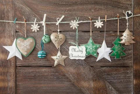 Rustic christmas background Stock Photos