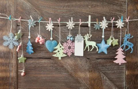 Rustic christmas background Stock Photos