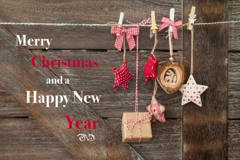 Rustic christmas background Stock Photos