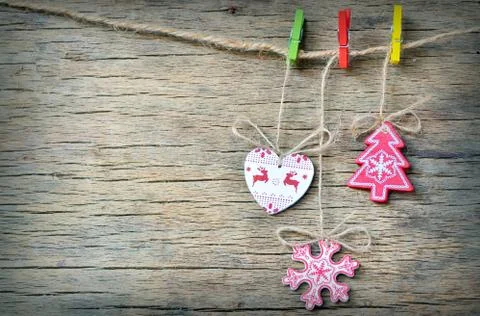 Rustic christmas decoration Stock Photos
