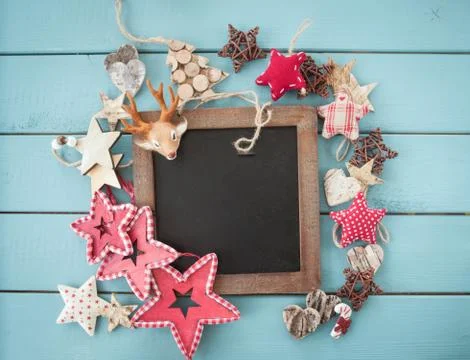 Rustic christmas decorations Stock Photos