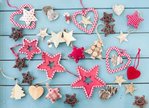 Rustic christmas decorations Stock Photos