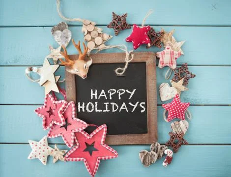 Rustic christmas decorations Stock Photos