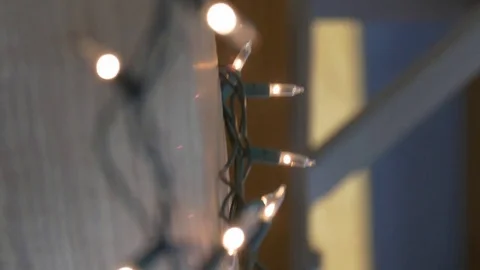 Rustic Christmas Light Pan Stock Footage 83945462