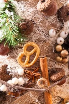 Rustic Christmas topiary Stock Photos